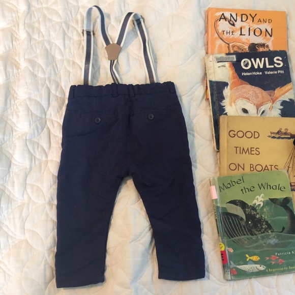 Zara kids blue dress pants with stripe suspenders 2-3T - Picture 4 of 8